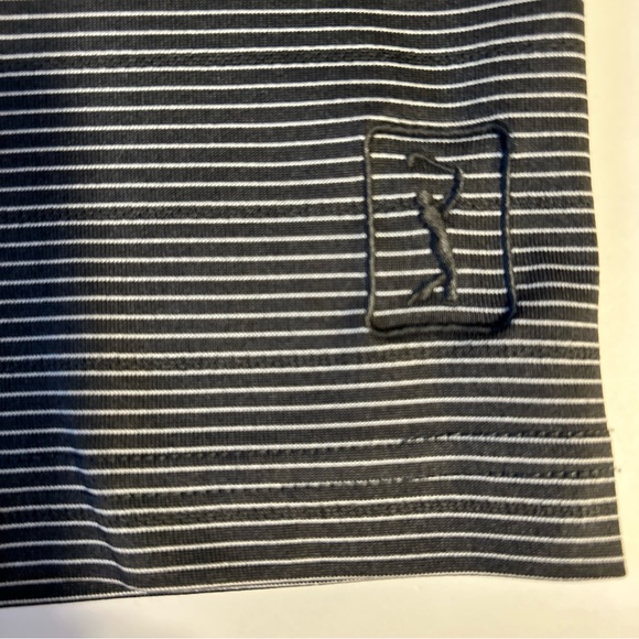 PGA TOUR Polo Golf Shirt Pull-Over Button Collar Gray/Black Size Men's Medium - Picture 7 of 10